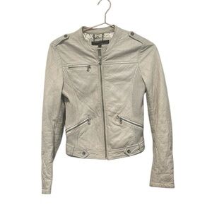 Wilsons Leather Cream Leather Jacket.  Size small